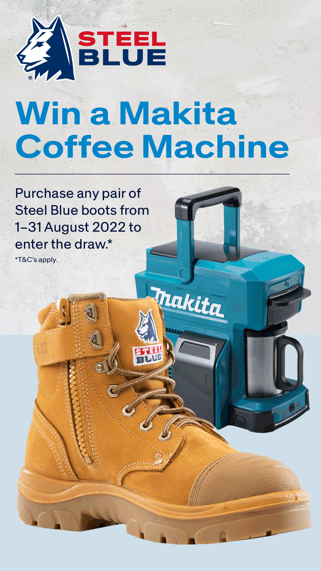 Steel Blue - Win a Makita Coffee Machine