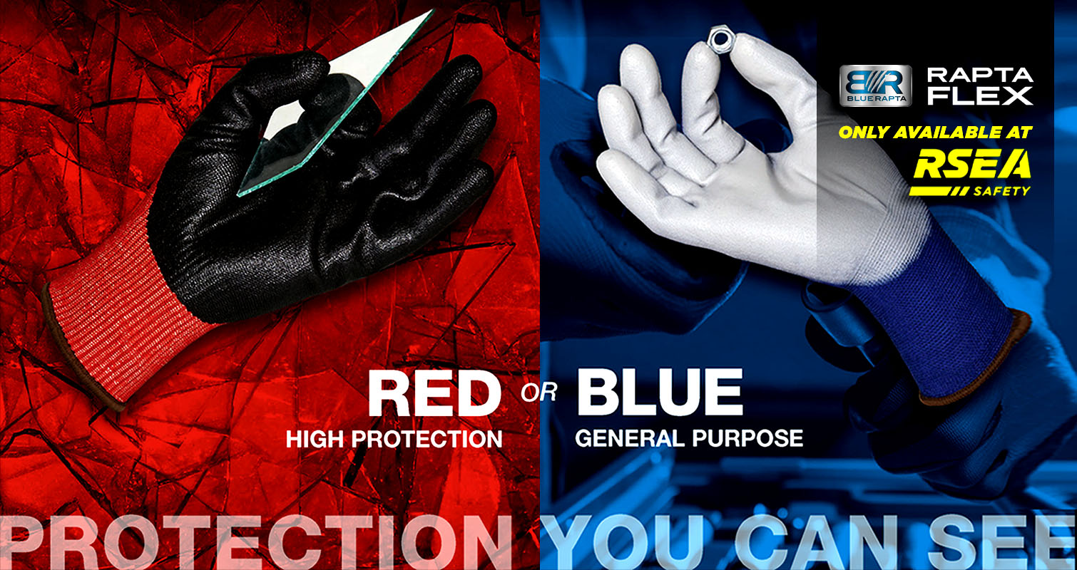 Glove Selection Sorted with Blue Rapta Rapta Flex