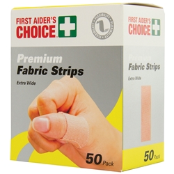 First Aider's Choice™ Premium Extra Wide Fabric Strips (Pk 50) 69035 856738