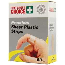 First Aider's Choice™ Premium Sheer Plastic Strips (Pk 50) 69025 850950