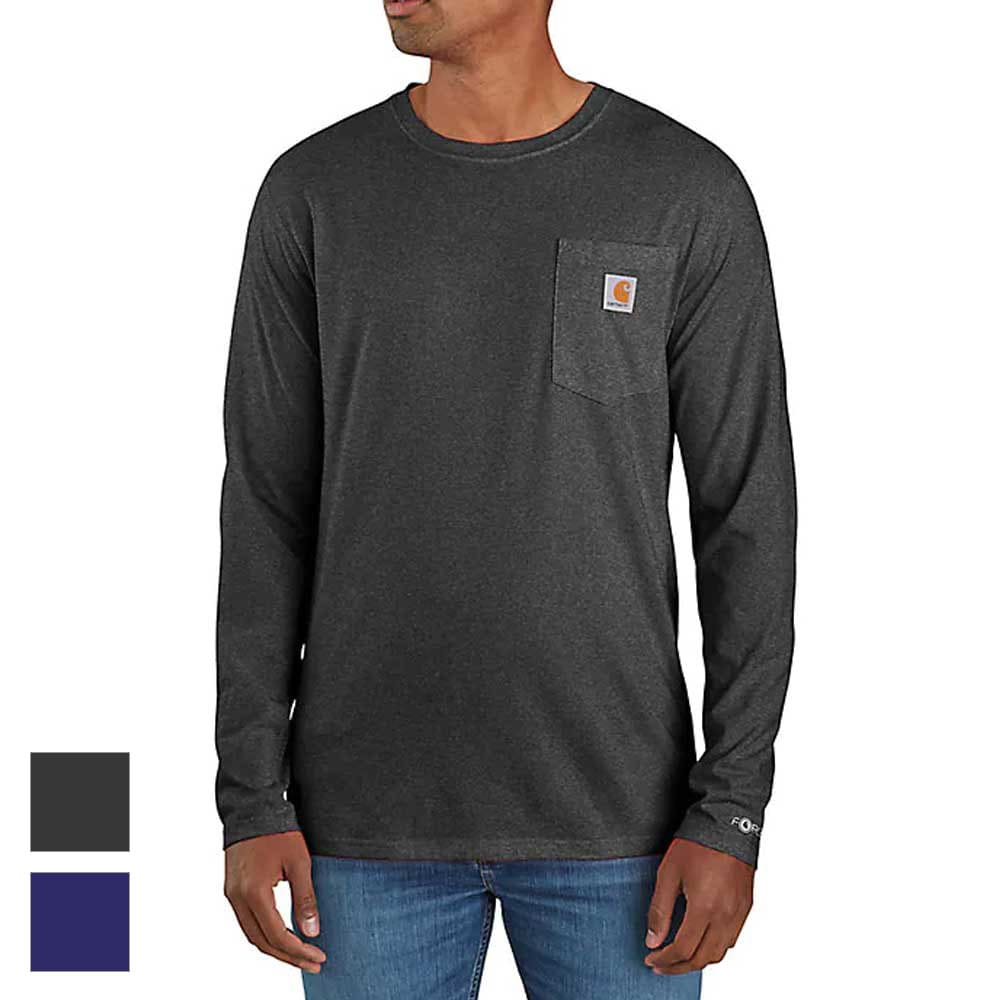 Carhartt Force Midweight Logo L S Pocket T Shirt