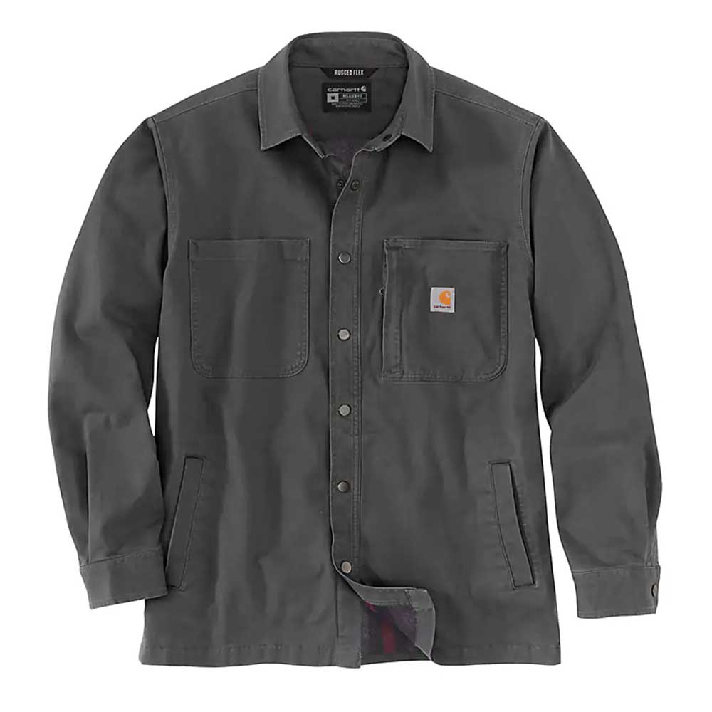 Carhartt Rugged Flex Relaxed Fit Canvas Fleece Lined Snap Front Shirt