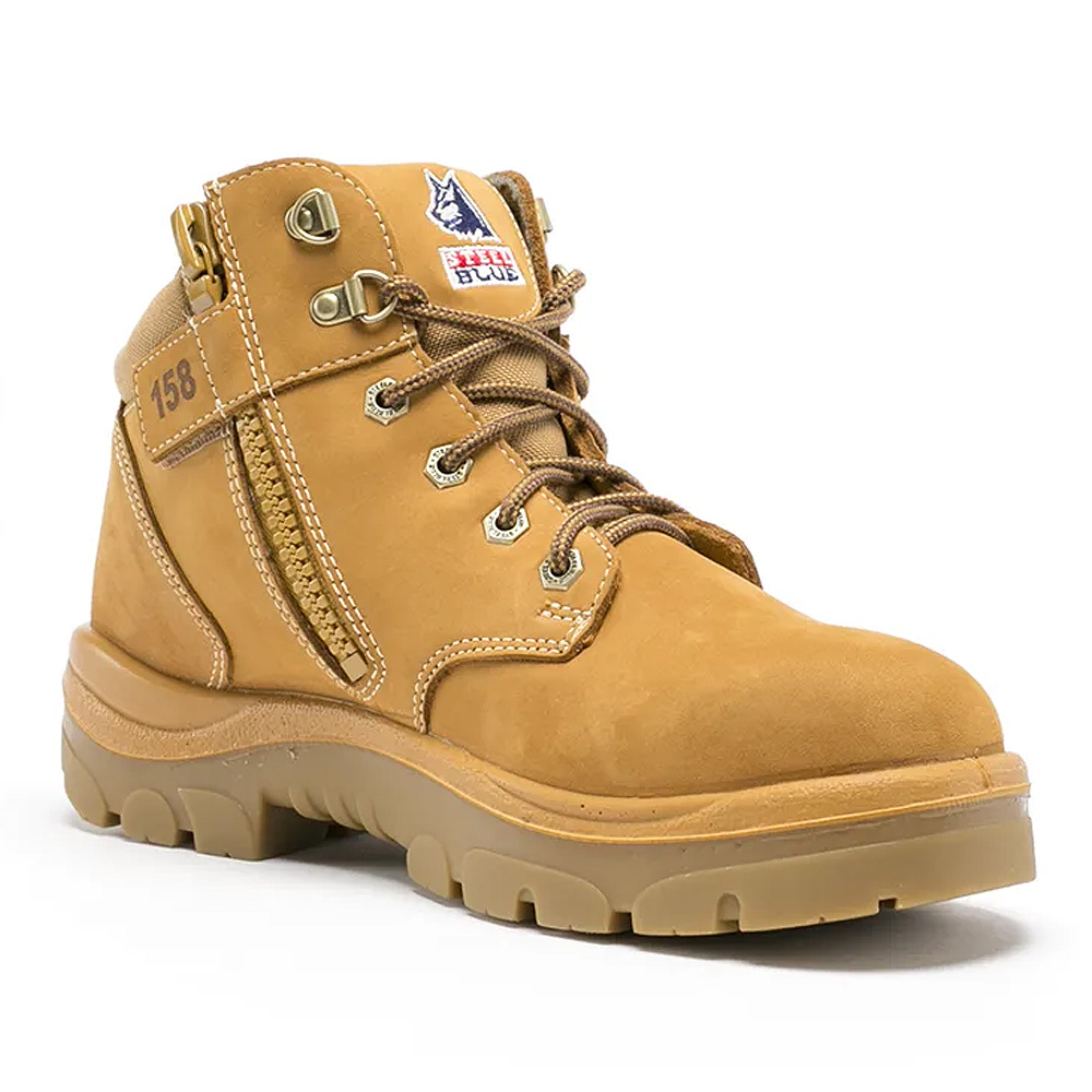 zipper steel toe work boots