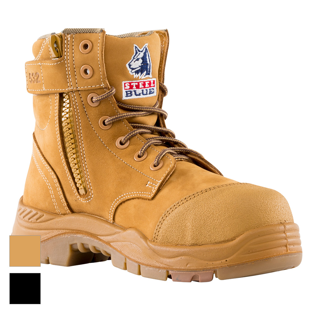 Steel Blue Argyle Zip Composite Toe Scuff Cap Safety Boots 317532