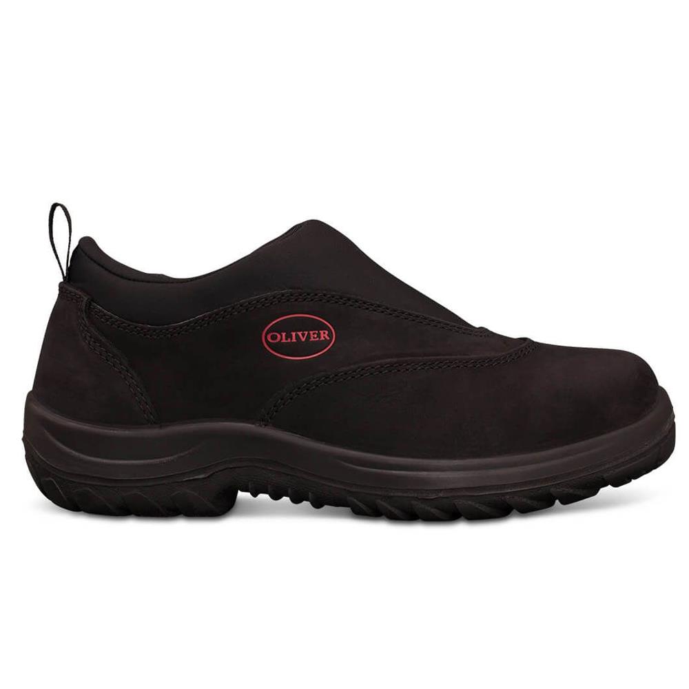 black slip on safety shoes