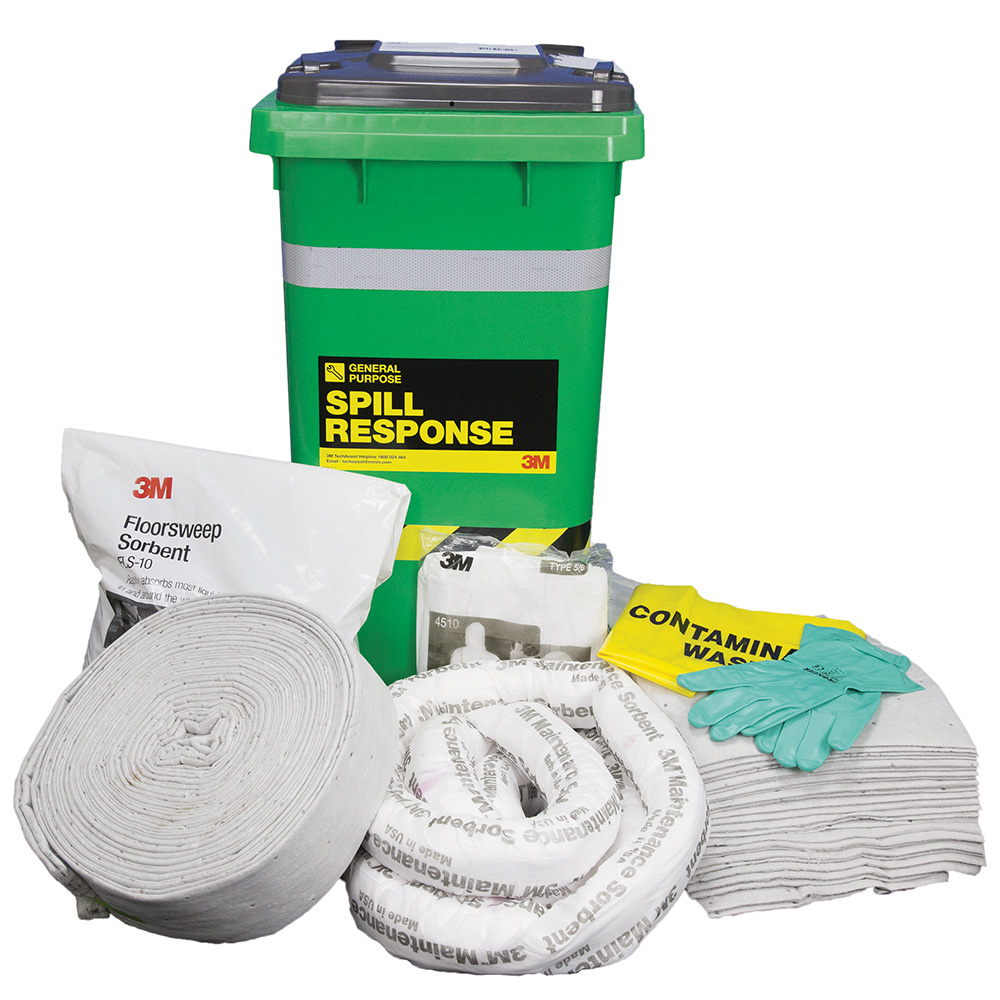 3M™ General Purpose 130L Sorbent Spill Kit Wheelie Bin MSRK130