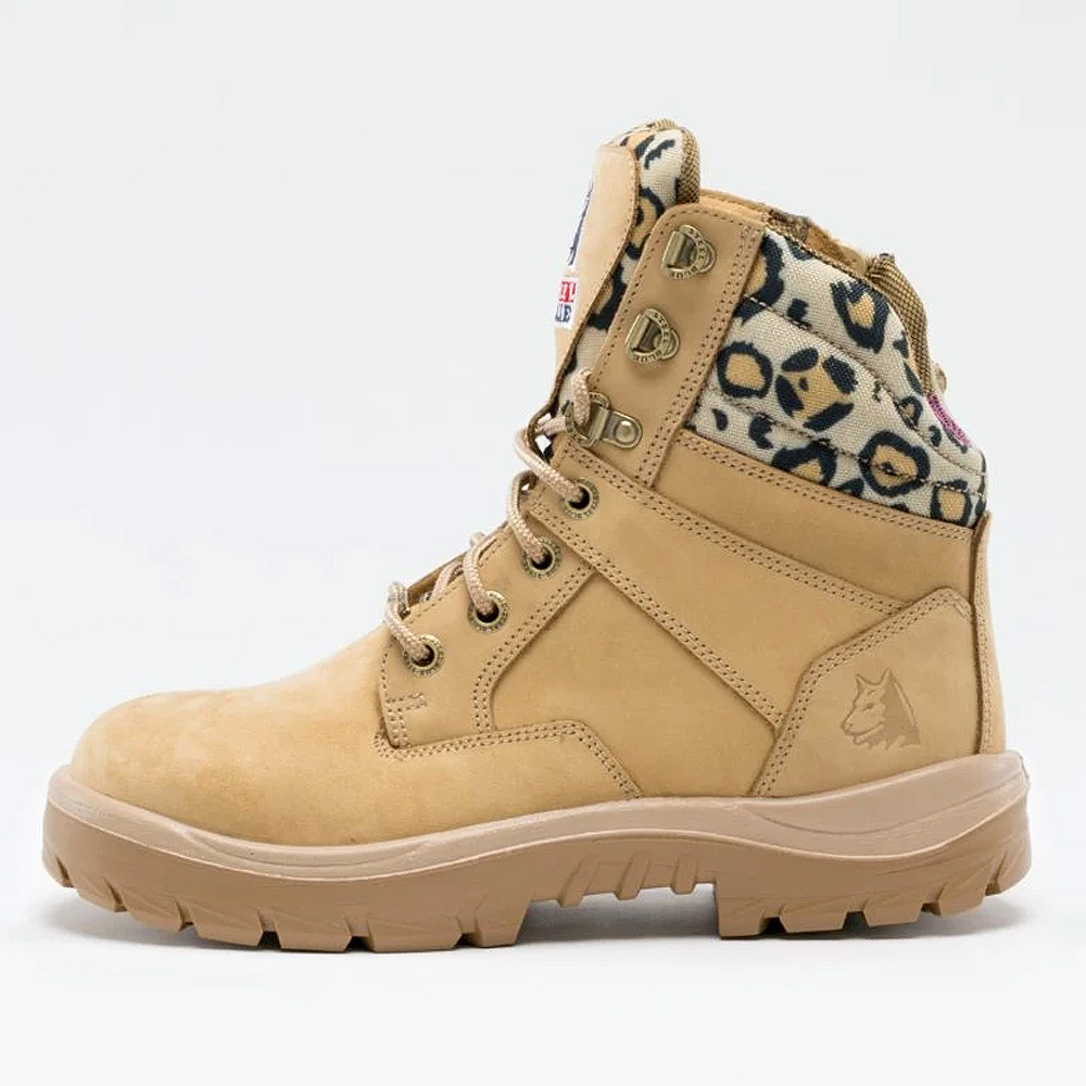 leopard print work boots