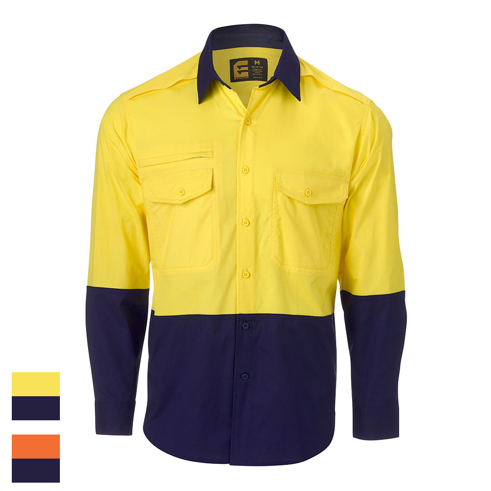 Eleven Workwear Hi-Vis Cotton Ripstop L/S Shirt