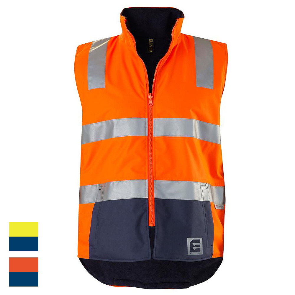 ELEVEN Workwear Day/Night Hi-Vis 3M™ 'Hoop' Taped Reversible Vest