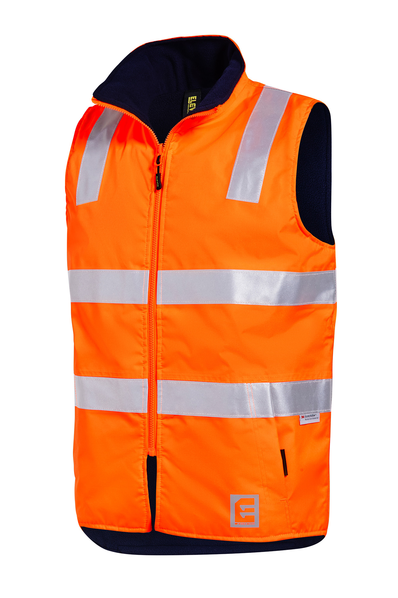 ELEVEN Workwear Day/Night Hi-Vis 3M™ 'Hoop' Taped Reversible Vest