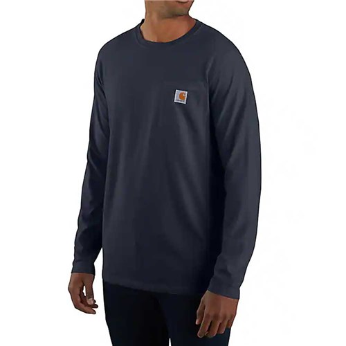Carhartt long sleeve pocket t shirt - Navy Blue