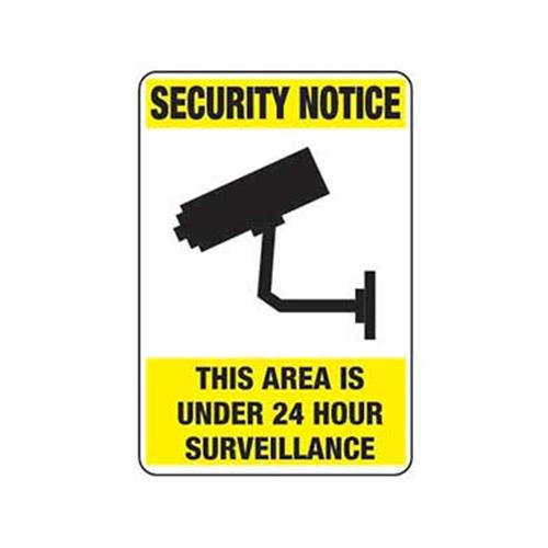 Security Notice This Area Is Under 24 Hours W'Picto Poly 450x300 SW023LSP
