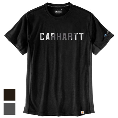 Carhartt Force Relaxed Fit Midweight S S Block Logo Graphic T Shirt