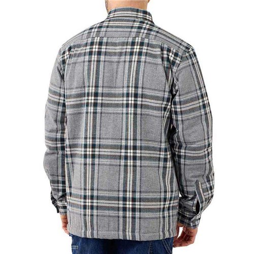 Sherpa-lined flannel shirt jacket