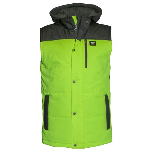 CAT® Workwear Hi-Vis Hooded Work Vest - Hi-Vis Yellow