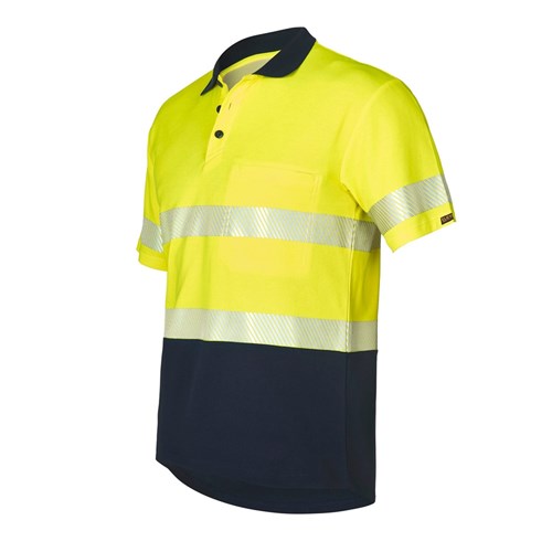 Spliced Hi-Vis 'Hoop' Taped Cotton Back Polo Shirt