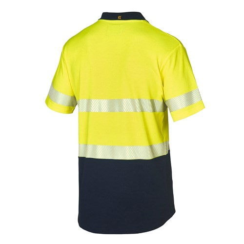 Hi vis cotton polo shirts - Yellow Navy