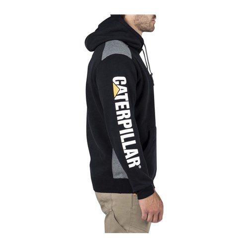 Logo panel hooded sweatshirt