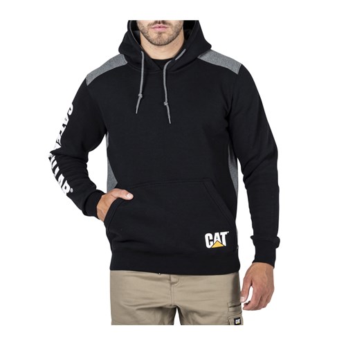 CAT Mens Logo Panel Hooded Sweatshirt