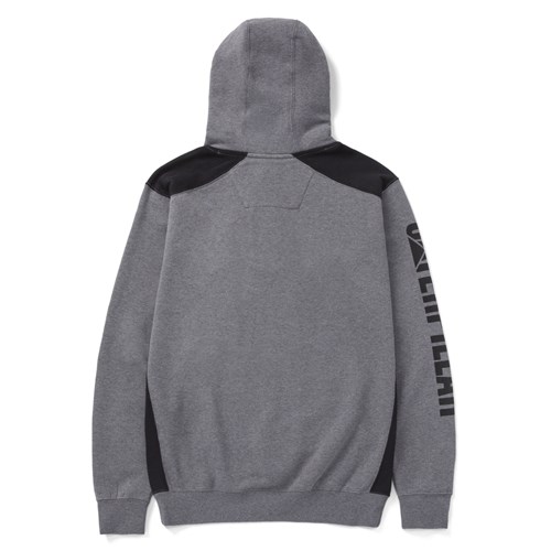 Men's heather grey hooded sweatshirt