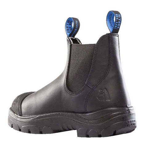 Steel blue elastic sided boots