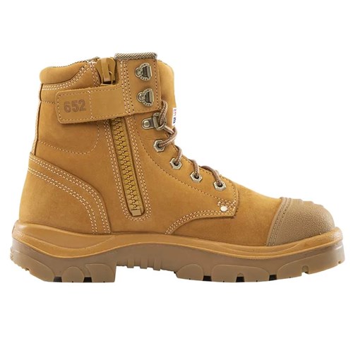 Steel blue argyle zip scuff cap boots