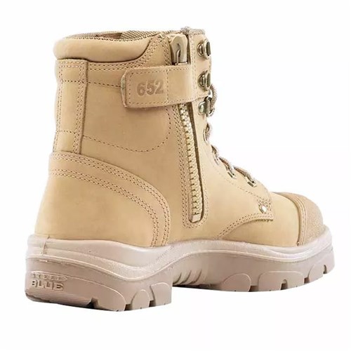 Steel blue argyle zip scuff cap boot