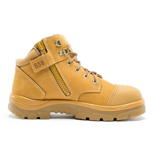 Steel blue parkes zip wheat