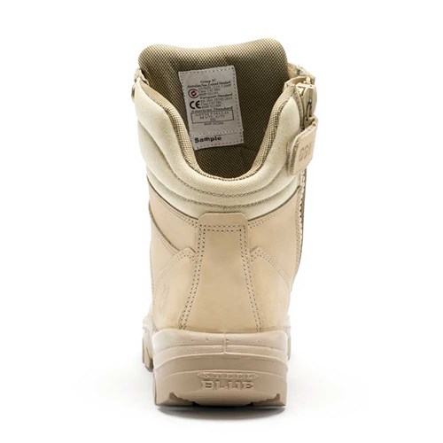 Southern cross zip side safety boot - sand