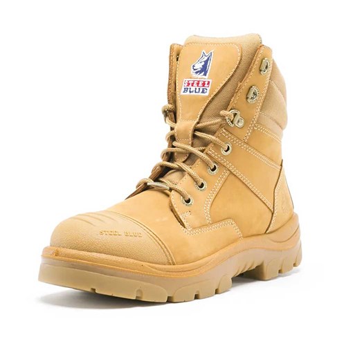 Steel blue southern cross safety boot with zip