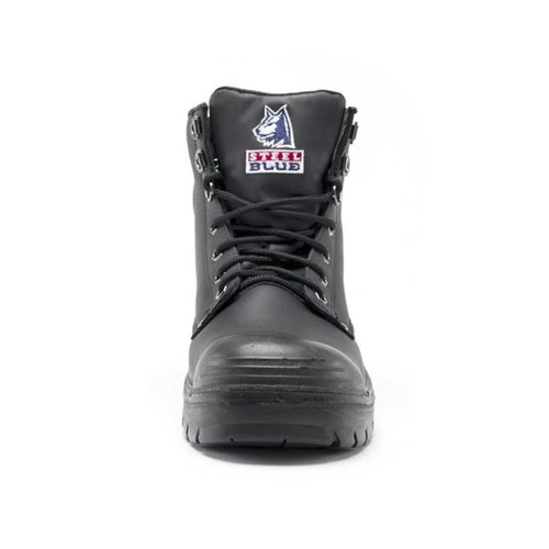 Steel blue argyle black boots bump cap