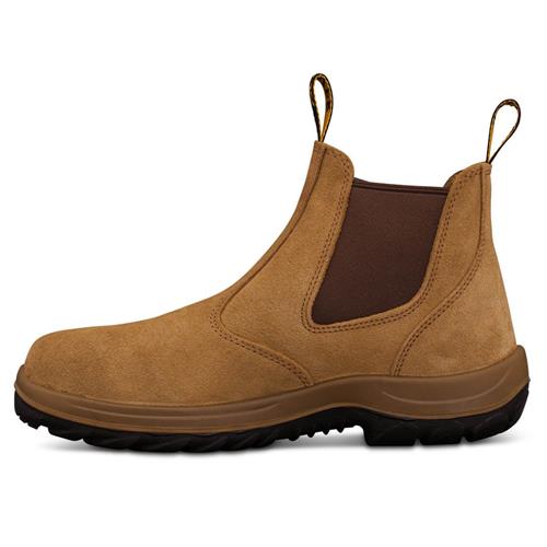 Water resistant suede leather elastic sided boot