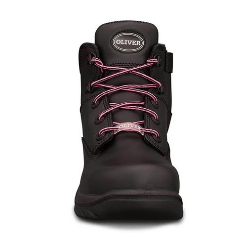 black lace up oliver steel toe boots for women