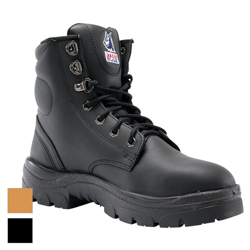 zip up steel toe work boots