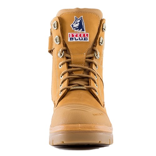 Steel Blue Southern Cross® Side Zip Steel Toe Scuff Cap Women's Lace Up Safety Work Safety Boots - Wheat 