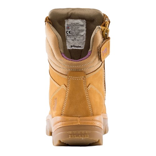 Steel Blue Southern Cross® Side Zip Steel Toe Scuff Cap Women's Lace Up Safety Work Safety Boots - Wheat 