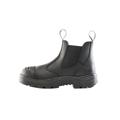 Black Elastic Sided Scuff Boot for Women