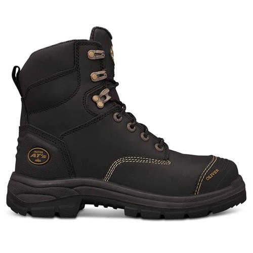 black lace up work boots