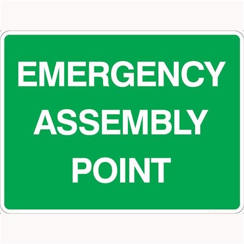 Emergency Assembly Point 2 Two Sign 600x450mm Metal 