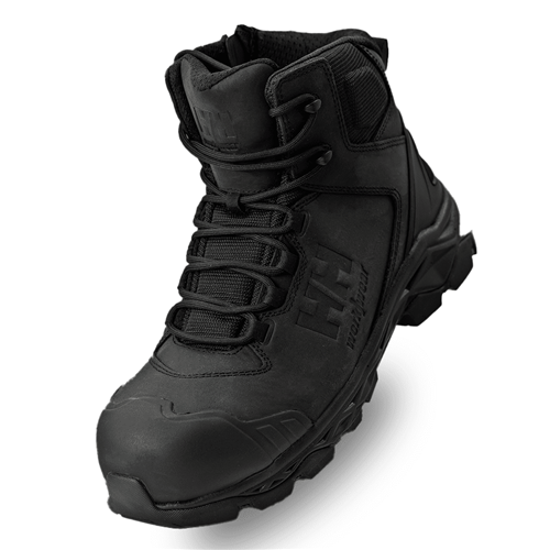 Mid Zip Side Safety Boot - Black