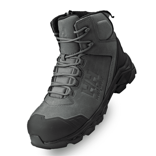 Dark Grey Mid Zip Side Safety Boot