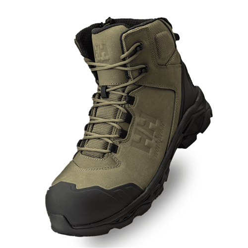 Olive Mid Zip Side Safety Boot