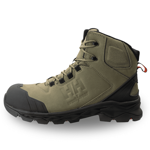 Olive Mid Side Zip Work Boots