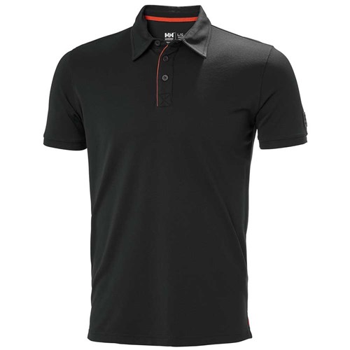 Black helly hansen polo shirt