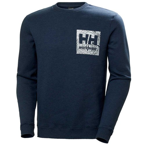 Cotton Graphic Sweatshirt - Navy Blue