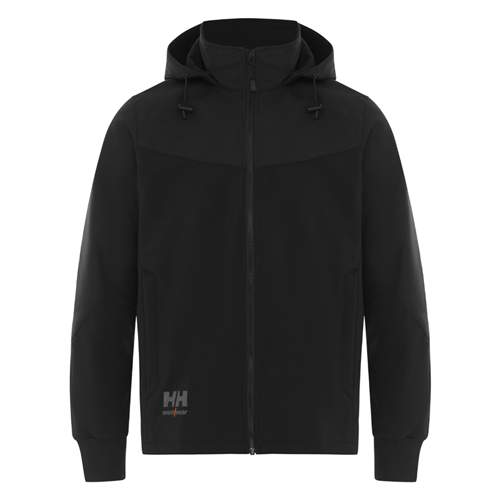 Black softshell jacket with hood