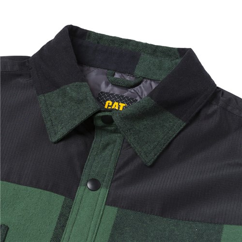 Plaid shirt jacket insulated