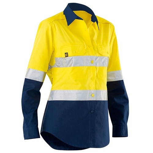 Hi vis long sleeve womens cotton shirt