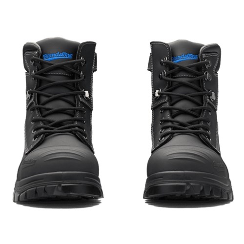 Black blundstone steel cap boots