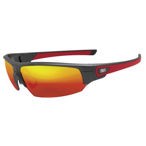 Safety Glasses -Blue Rapta 'RAVEN' Premium Safety Glasses - Mirror Red Revo Lens